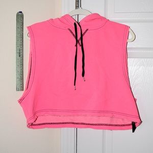 Pink cropped athletic hoodie